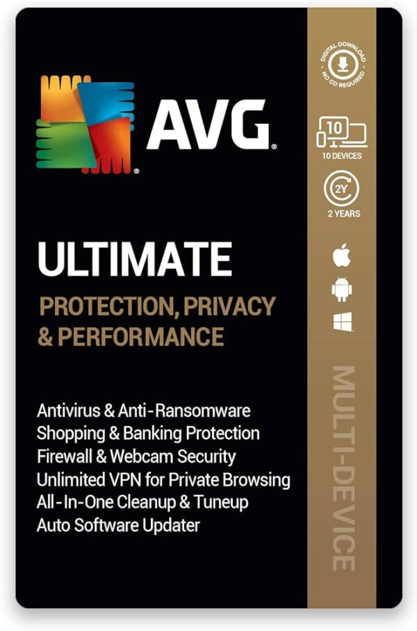 AVG Ultimate (Multi-Device, up to 10 connections) (2 Years) ESD